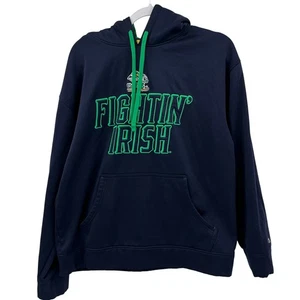 Champion Notre Dame Fighting Irish Navy Blue Hoodie Sweatshirt Size L - Picture 1 of 7