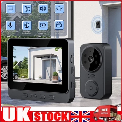 Wireless Video Door Bell 2.4G Smart Intercom System with Monitor Doorbell Camera - Image 1 of 4