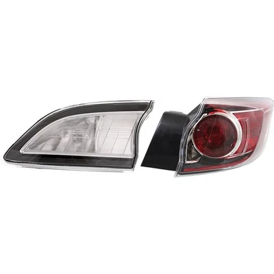 Tail Light Set For 2010-2013 Mazda 3 Right Inner Outer w/ bulb Halogen Hatchback - Image 1 of 4