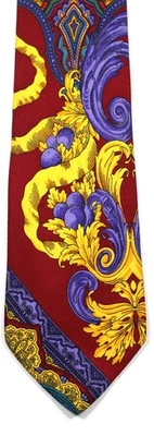 GIANNI VERSACE VERSUS PAISLEY, HOJAS, BARROCO VIENE DE F/W 94/95 COLL CORBATA DE SEDA Foto 1 de 4