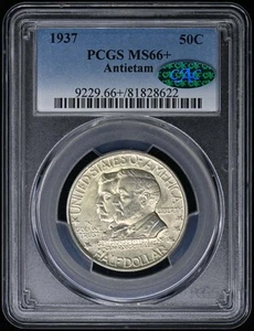 ANTIETAM 1937 50C Silver Commemorative Half Dollar PCGS MS66+ (CAC) - Picture 1 of 4
