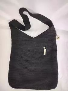 The Sak Borsa a tracolla donna beige nero anni '90 Project all'uncinetto trapuntata in ottime condizioni - Foto 1 di 12