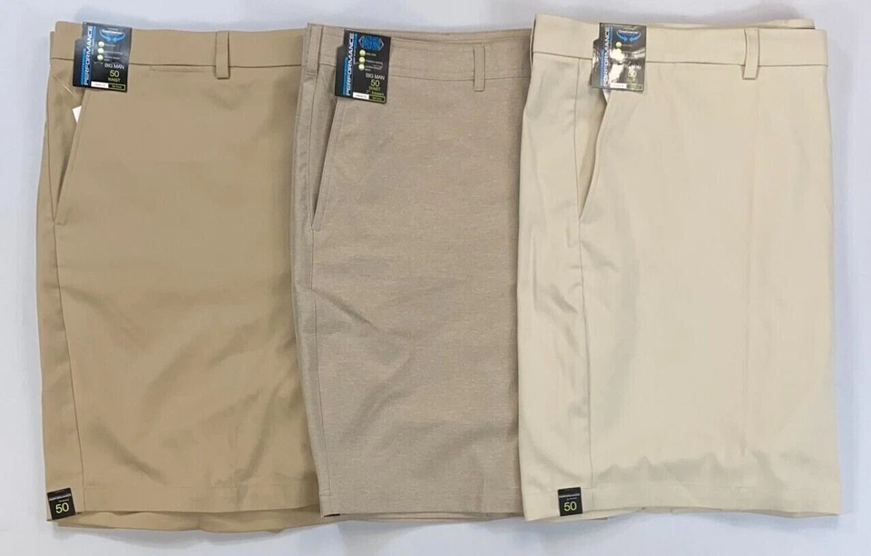 Pantalones Cortos Para Hombre Roundtree & Yorke Big Man Performance Calce Clásico 7" Frente Plano Foto 1 de 1