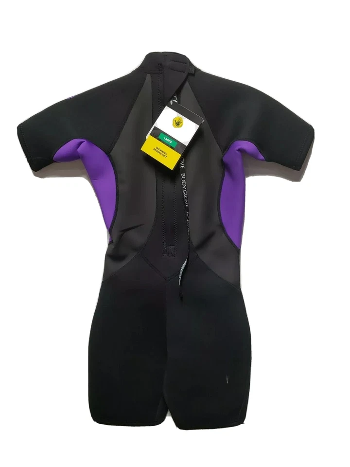 Body Glove Women's Springsuit Wetsuit Pro 3 Size L 9/10 Black Purple