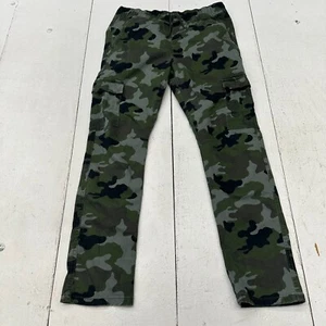 Cat & Jack Green Camo Print Elastic Waist Cargo Jogger Pants Kids Size 16 10-12Y - Picture 1 of 8