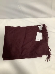 Reiss Ashton- Cashmere Blend Maroon Scarf Unisex OS - Picture 1 of 4