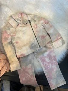 Retro Nevada Kids Girl Outfit Tie Dye Jacket And Pants Size 2 - Picture 1 of 2