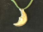Moon Face TG123 English Pewter On 18" Green Cord Necklace