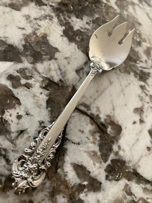 COMO NUEVO PULIDO WALLACE GRANDE BARROCO PLATA ESTERLINA HELADO CUCHARA TENEDOR SPORK Foto 1 de 4
