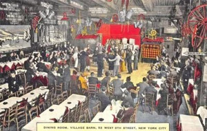 New York NY "Village Barn" Interior Dancing Restaurant Linen Postcard - Picture 1 of 1
