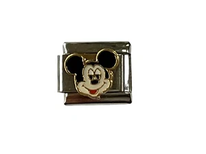 SILVER ITALIAN CHARM CLASSIC MICKEY MOUSE fits all 9mm Italian bracelets KY9 - Picture 1 of 8