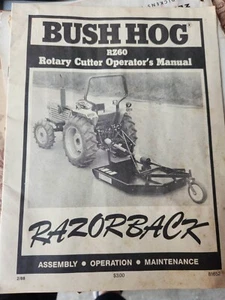 Bush Hog Rotary Cutter Operators Manual RZ60 Razorback - Picture 1 of 1