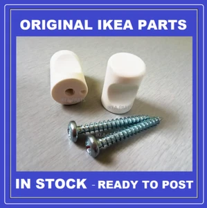 Ikea KLEPPSTAD knobs x2 white & screws new ORIGINAL parts 10032311 109564 - Picture 1 of 3
