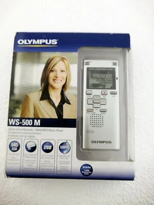 Olympus WS-500M (2048 MB, 544.5 Hours) Handheld Digital Voice Recorder SILVER  - Image 1 of 4