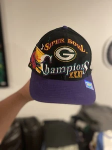 Vintage 1990s Green Bay Packers Super Bowl XXXI Hat Snapback Logo Athletic - Picture 1 of 5