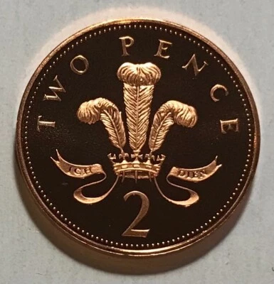 Great Britain 2 Pence 1995 - Ostrich Feathers - Proof - Image 1 of 4