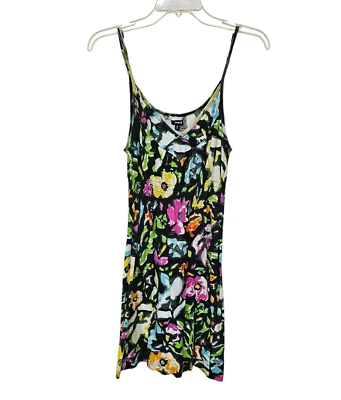 Vintage Hurley Women Dark Floral Midi Dress Size L Babydoll Fairy Grunge Y2K - Image 1 of 4