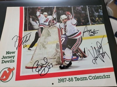 Autographed New Jersey Devils 1987-88 Team Calendar - Image 1 of 4