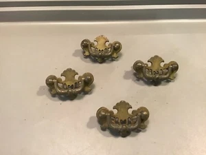 Lot Of 4 Vintage Keeler Brass Co Small Brass Drawer Pulls 1.75” Centers w/Screws - Picture 1 of 4