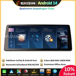 8GB+128GB Android 14 Autoradio GPS CarPlay DSP DAB+ iDrive BMW X5 E70 X6 E71 CIC - Bild 1 von 20