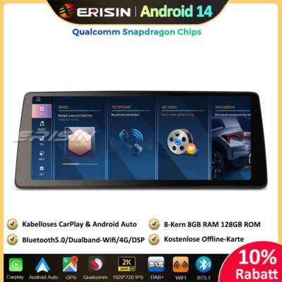 8GB+128GB Android 14 Autoradio GPS CarPlay DSP DAB+ iDrive BMW X5 E70 X6 E71 CIC - Bild 1 von 4