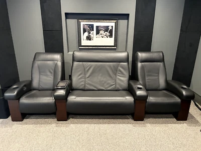 CINEAK Fortuny Motorized Theater Chair Set (2 Singles & Loveseat) 2 motors -Demo - Image 1 of 4