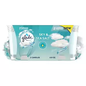 Candle, Infused with Essential Oils, Sky & Sea Salt, 2 Count - Picture 1 of 12