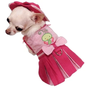 Harness Dress dog dress dog clothes Chihuahua Butterfly Baby puppy set XS,S, - Picture 1 of 2