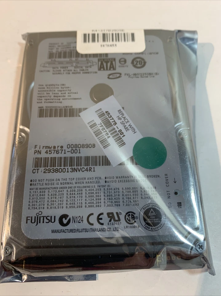 Fujitsu MHY2250 BH 250 GB Sata2.5” Hard Drive P/NCA06889-B30900C1  F/W:0080890B - Image 1 of 4