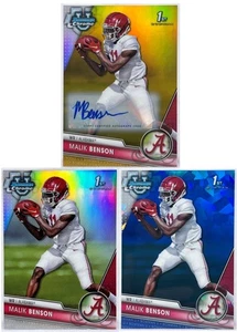 Malik Benson 2023 Bowman Chrome & Sapphire Lot (x3) w/ Gold Auto #21/50 1st - Picture 1 of 8