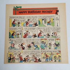 Vintage 1979 Newspaper Insert Happy Birthday Mickey Mouse Comic Color by Number - Picture 1 of 14