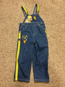 Vintage Y2K Bob der Baumeister Denim Shortalls Kleinkind 4T Latzhose Overall Cartoon - Bild 1 von 5