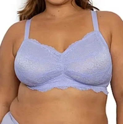 Curvycouture Lavender Mist Luxe Lace Wireless Bra Bralette 1348 4XL New NWT - Image 1 of 4