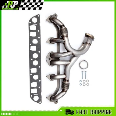 Coletor de escape e kit de junta de aço inoxidável para Jeep Grand Cherokee L6 4L 1993-1998 - Imagem 1 de 4