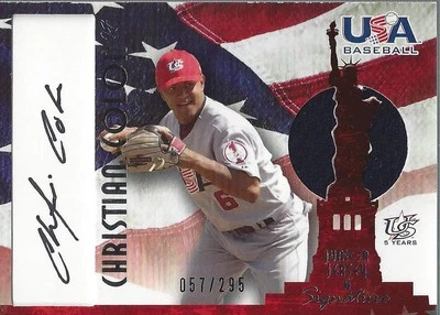 2006-07 USA Baseball Signatures Jersey Black #33 Christian Colon Auto Jersey/295 - Image 1 of 2