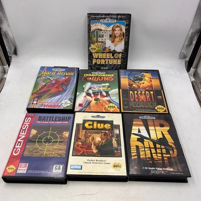 LOTE DE 7 JUEGOS SEGA GENESIS Desert Strike BATTLESHIP AIR DIVER CIB Completo Probado Foto 1 de 4
