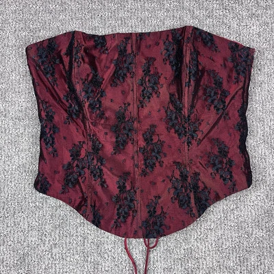 Винтажный Xscape корсет Топ женщин двенадцать бюстье без бретелек кружева Whimsigoth 90-х Y2K - Изображение 1 из 4