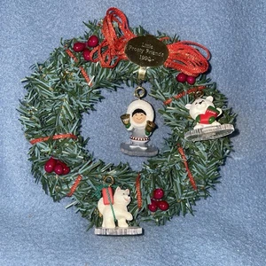 VTG Hallmark 1990 Little Frosty Friend Ornament Wreath 3 Individual Eskimo Husky - Picture 1 of 11