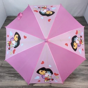 Y2k Nickelodeon Dora The Explorer Molded Umbrella Youth Size 28" Boots & Hearts - Picture 1 of 15