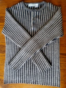 Belvedere Maglia Made In Italy Maglione Uomo Tg M Lana Rigato Bottoni Pullover - Foto 1 di 13