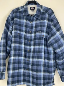Mens Vintage Dickies Shapra Lined Flannel Check Shirt Retro Workwear Large - Picture 1 of 16