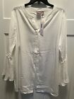 NWT Chicos White Blouse With Pleated Sleeves