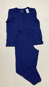 Charter Club Pajama Set Long Sleeve Navy Dot L - Picture 1 of 3