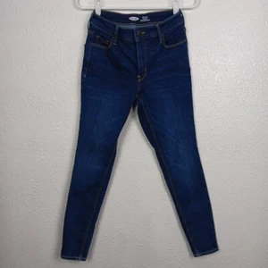 Pantalones de mezclilla Old Navy Rockstar talla 2 Petite súper ajustados lavado oscuro 26x26 tiro medio - Imagen 1 de 9