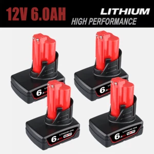 8.0Ah 6.0Ah 12V Battery / Charger for Milwaukee for M12 Lithium 6.0 48-11-2402 - Picture 1 of 17