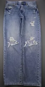 Jeans da uomo Pacsun larghi effetto invecchiato cotone lavaggio medio taglia 30x30 (Msr 32x29) - Foto 1 di 11