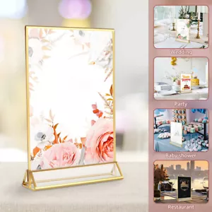Blank Clear Acrylic Table Sign Reception Stand Wedding DIY Display Plaque Holder - Picture 1 of 23