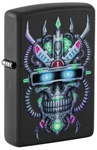 Briquet Zippo Futuristic Cyber Skull Coupe-Vent Homme Métal Multicolor - Picture 1 of 3