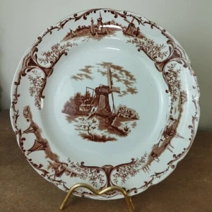 Antique Victorian Stoke, Pottery, J Plant. 'Delph' Pattern Dinner Plate 24.5cm - Picture 1 of 10