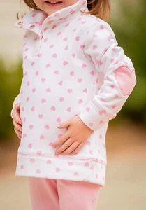 Kids-Grace & James Popped Collar Pullover Sweater- Hearts Size 8 - Picture 1 of 7